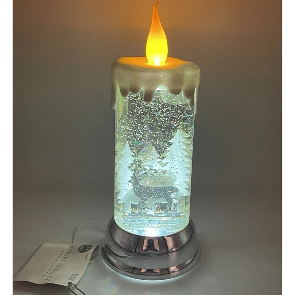 Globe Other - Robert Stanley Christmas Light Up Candle Flameless LED Glitter Snow Globe Deer